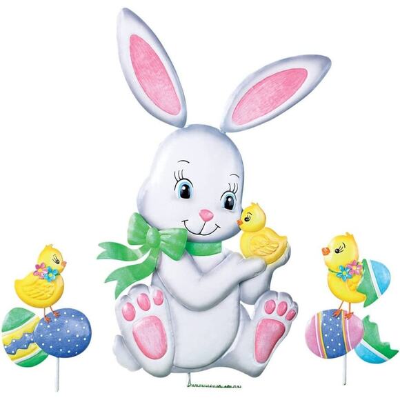 Collections Etc Other - New Collections Etc Easter Bunny and Friends Garden Stake Set
